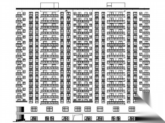 [湖北]某十八层商住楼建筑扩初图cad施工图下载【ID:165395103】