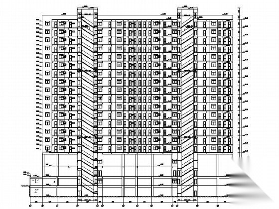 [湖北]某十八层商住楼建筑扩初图cad施工图下载【ID:165395103】