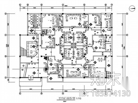 现代KTV包间室内装修设计图cad施工图下载【ID:165374130】