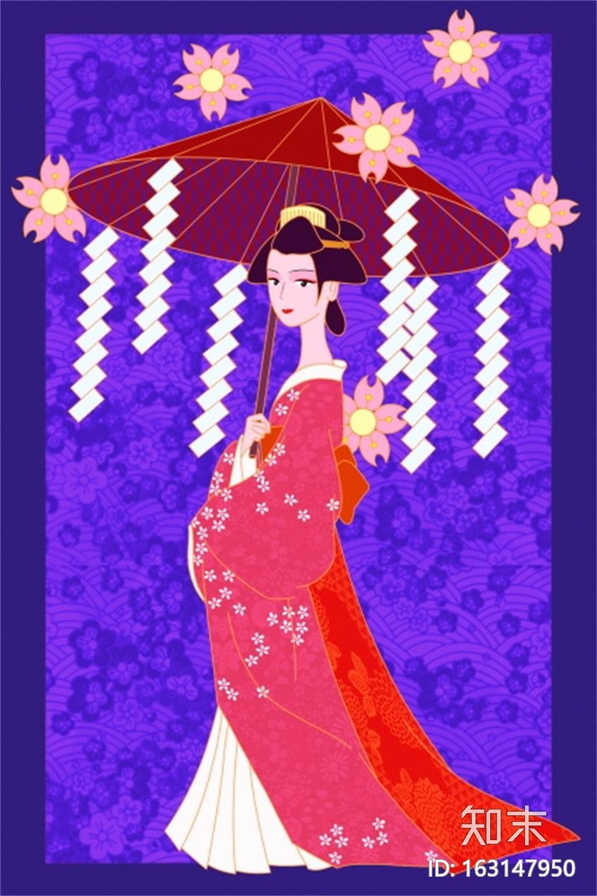 日本仕女图贴图下载【id:163147950】