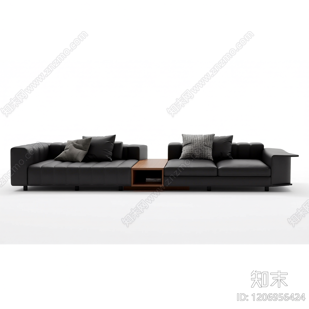 黑色模块化沙发组合3D模型下载【ID:1206956424】