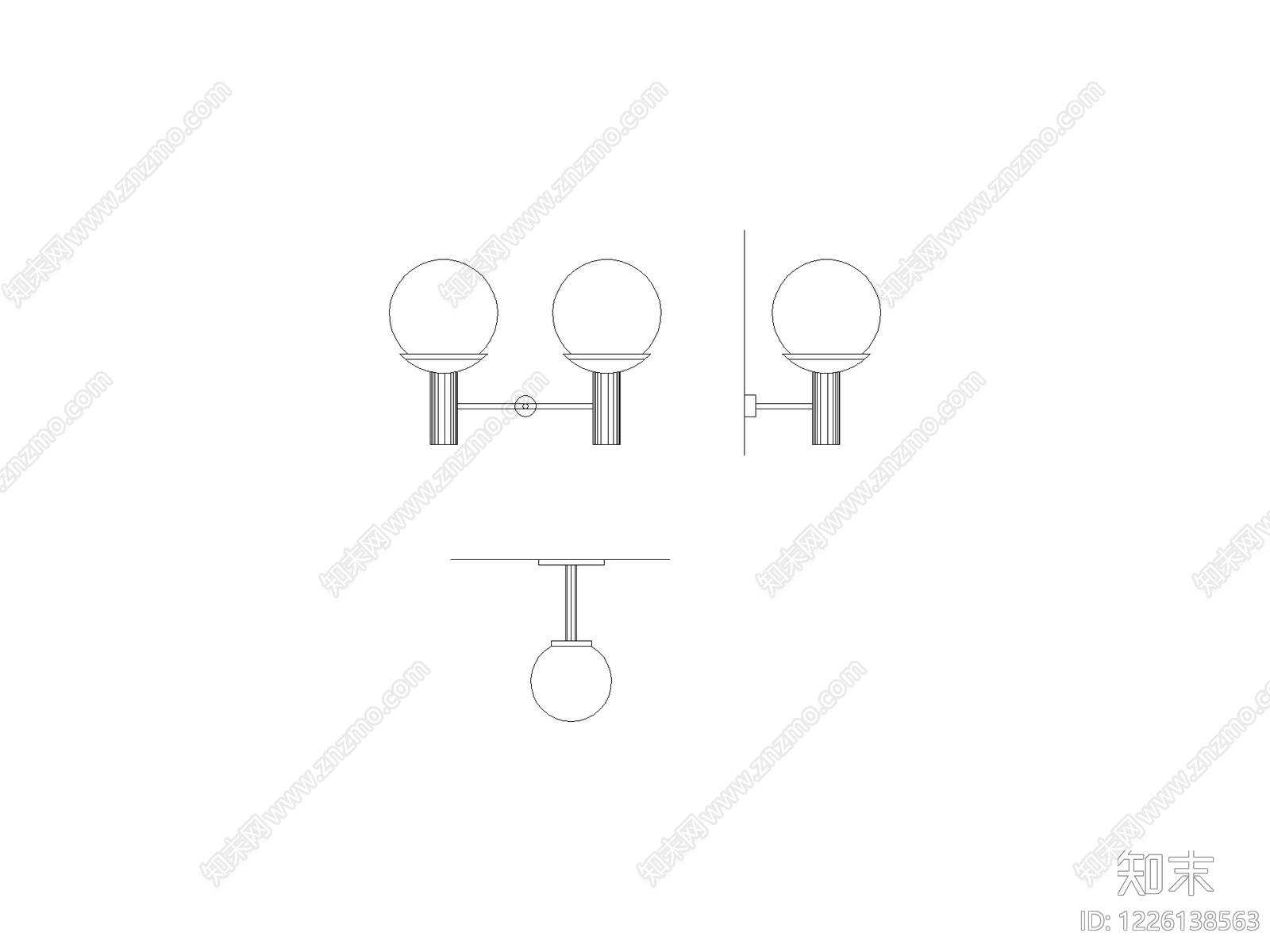 灯具图块cad施工图下载【ID:1226138563】