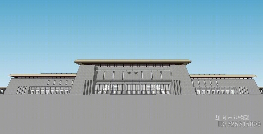 保定火车站SU模型下载【ID:625315090】