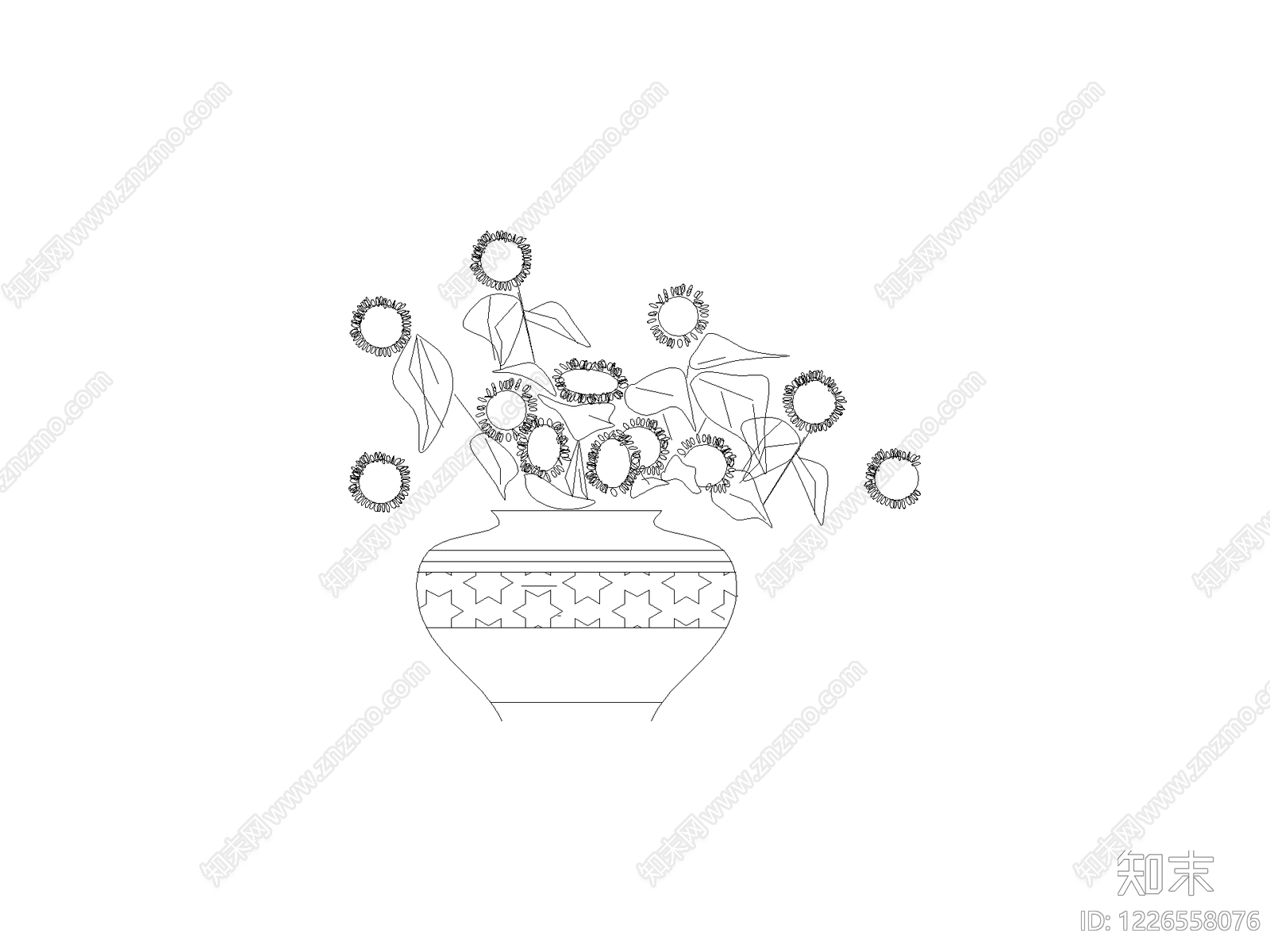 现代花CAD图纸