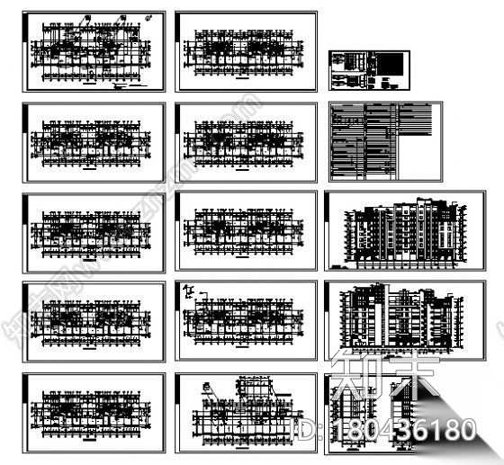 某九层度假公寓建筑方案图cad施工图下载【ID:149852110】