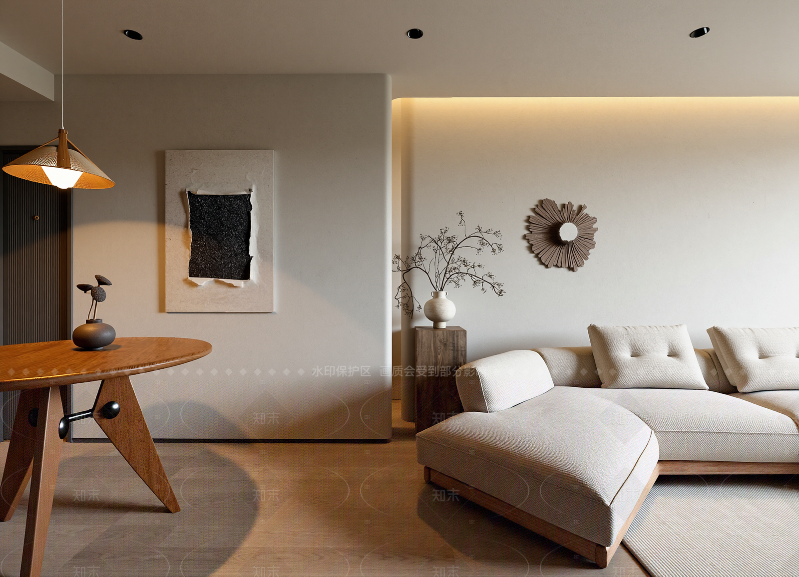 日式家居客厅3D模型下载【ID:1214575850】