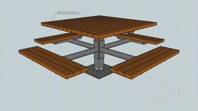 休闲桌椅组合SU模型下载【ID:717937950】