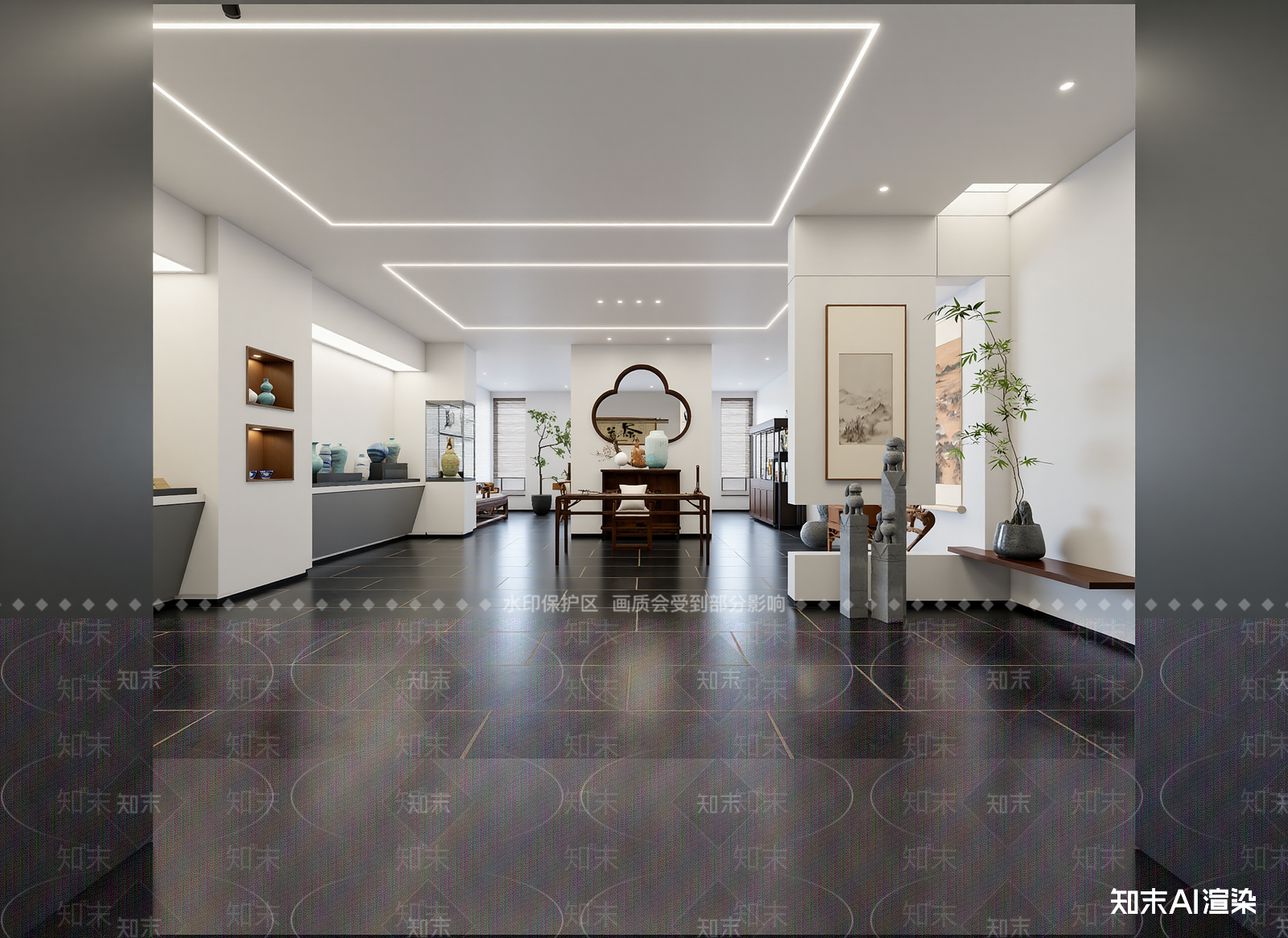 新中式陶瓷展厅3D模型下载【ID:1214724956】