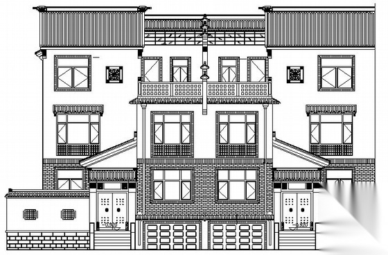 某生态小区三层别墅建筑施工图cad施工图下载【ID:149897180】