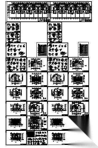 某生态小区三层别墅建筑施工图cad施工图下载【ID:149897180】