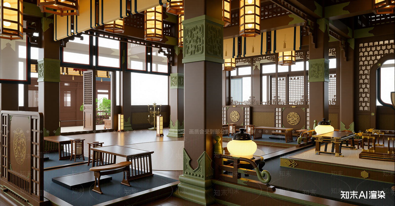 中式博物馆SU模型下载【ID:1215971025】