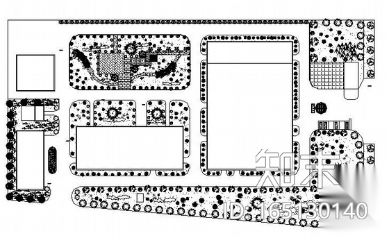 陕西某医院植物规划图cad施工图下载【ID:165130140】
