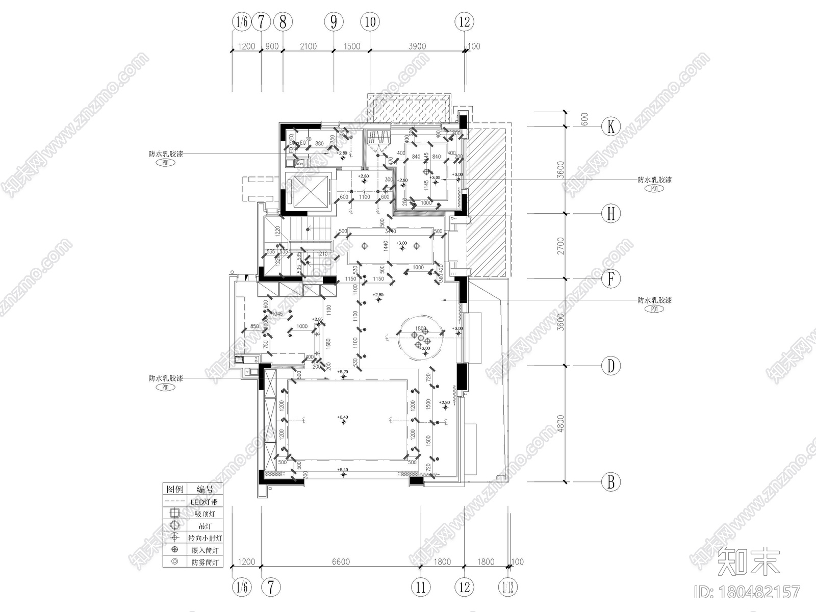 [南京]531㎡三层四居别墅样板房装修施工图cad施工图下载【ID:180482157】