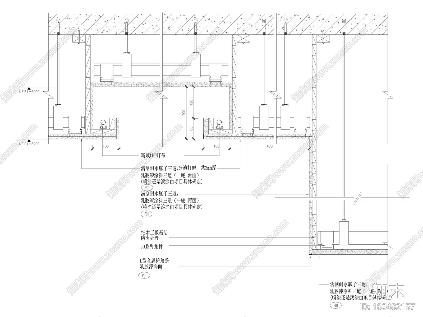 [南京]531㎡三层四居别墅样板房装修施工图cad施工图下载【ID:180482157】