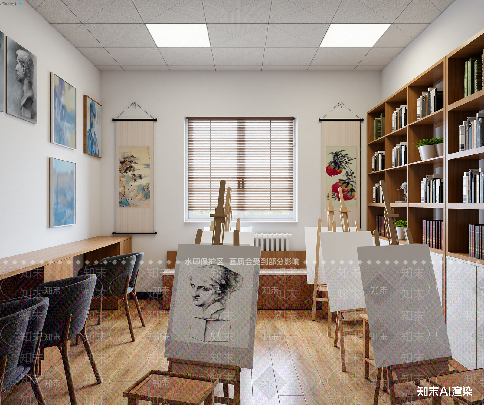 教室3D模型下载【ID:1213983194】