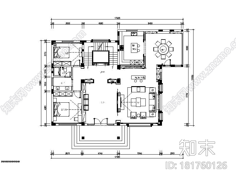 [杭州]新中式四层别墅装修设计施工图（含实景图）cad施工图下载【ID:181760126】