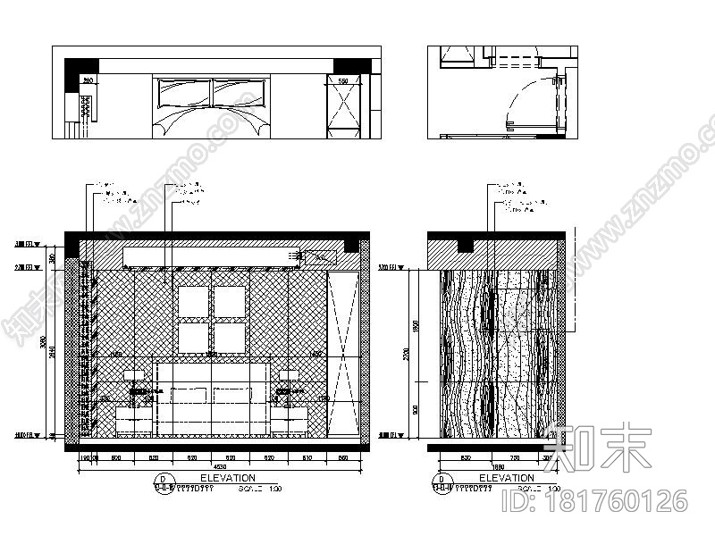 [杭州]新中式四层别墅装修设计施工图（含实景图）cad施工图下载【ID:181760126】