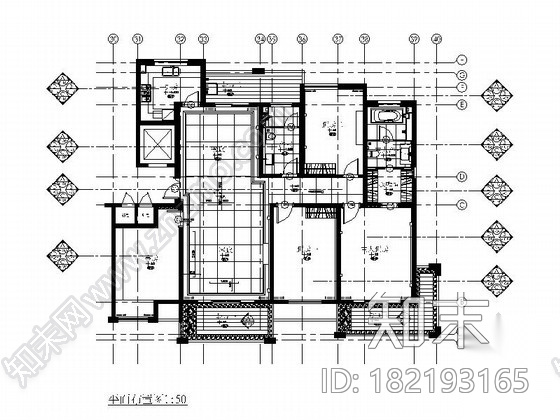 [绍兴]现代四居室A戶型样板房概念室内设计图（含软装）施工图下载【ID:182193165】
