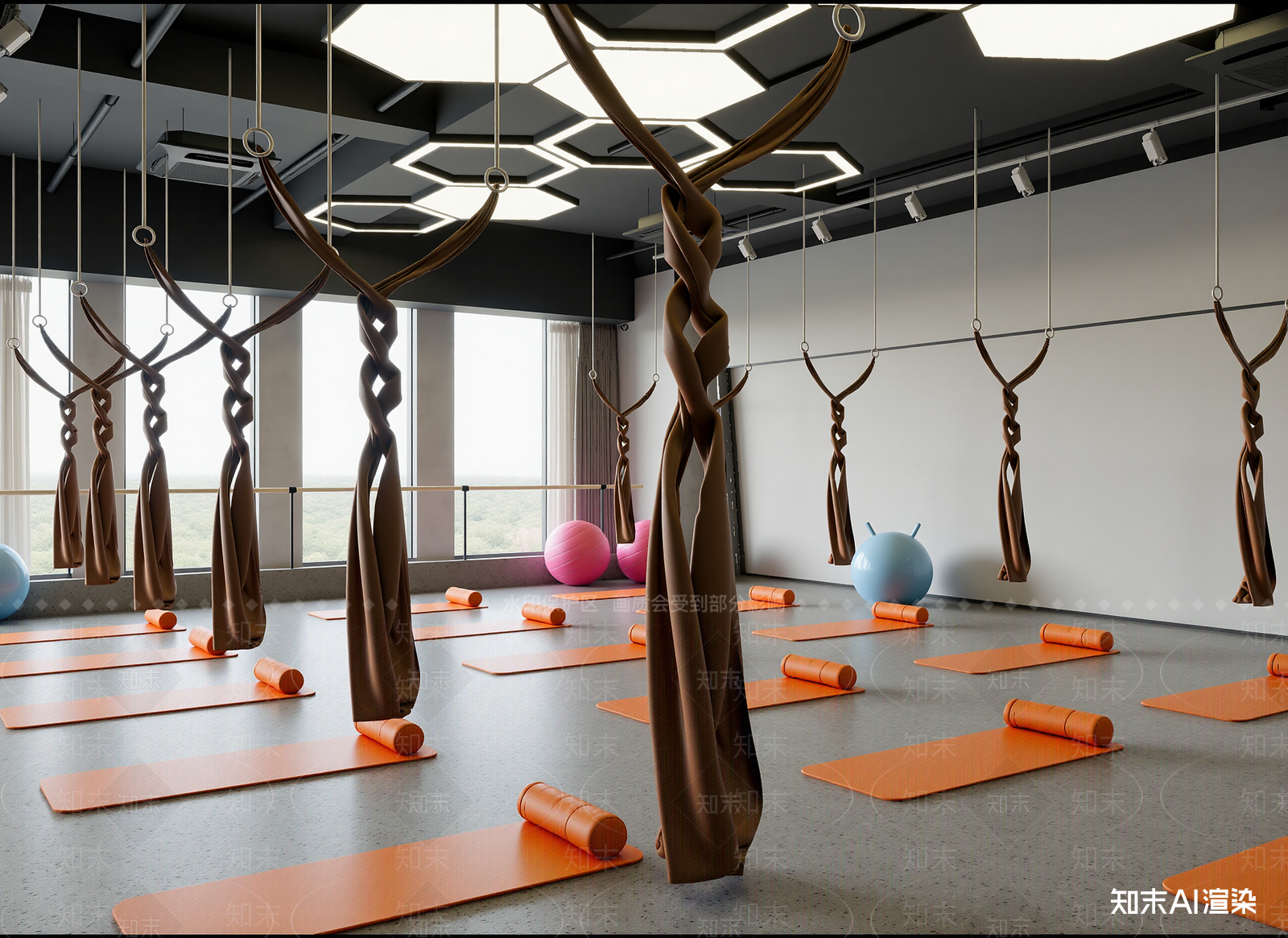 现代瑜伽室3D模型下载【ID:1214295164】