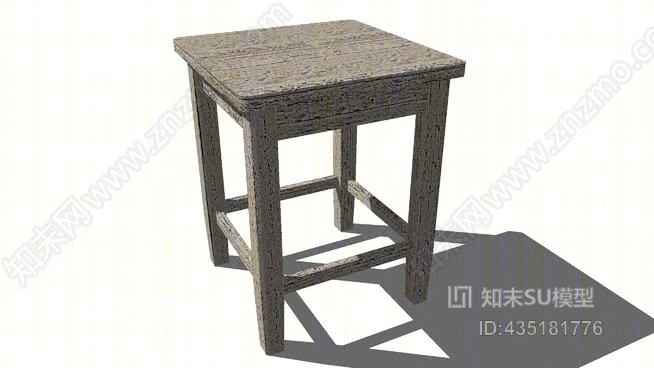 旧木凳SU模型下载【ID:435181776】