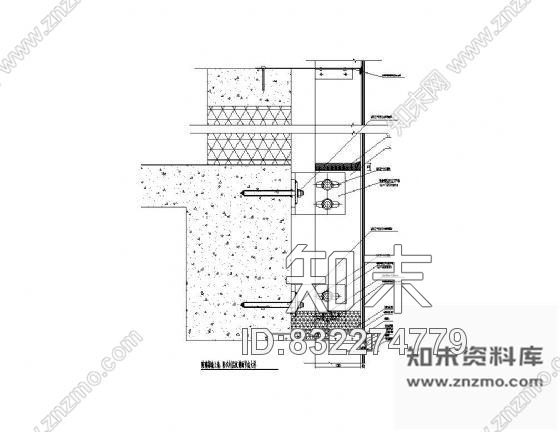 图块/节点玻璃幕墙防火封层纵剖面节点大样施工图下载【ID:832274779】