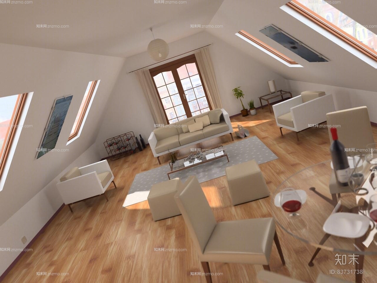 现代客餐厅3D模型下载【ID:83731738】