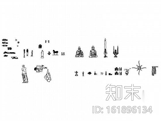 工艺品立面图CAD图块cad施工图下载【ID:161896134】