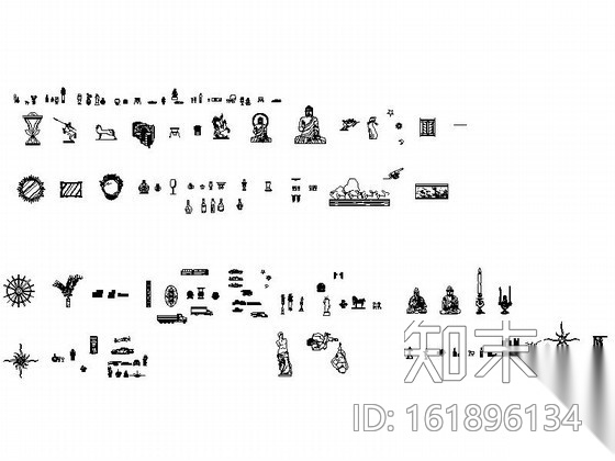 工艺品立面图CAD图块cad施工图下载【ID:161896134】