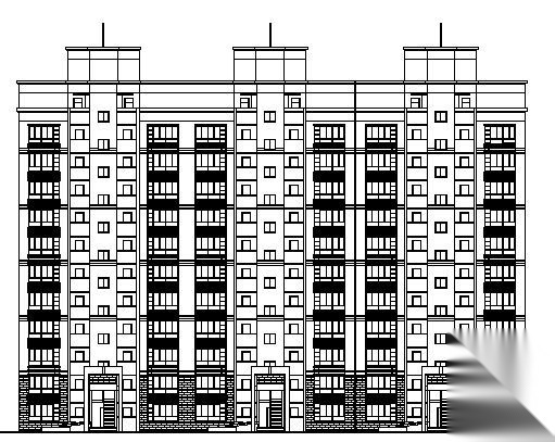 某十一层住宅楼建筑方案图cad施工图下载【ID:149572132】