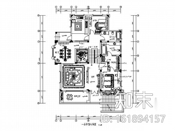 双层别墅室内装饰装修图cad施工图下载【ID:161894157】