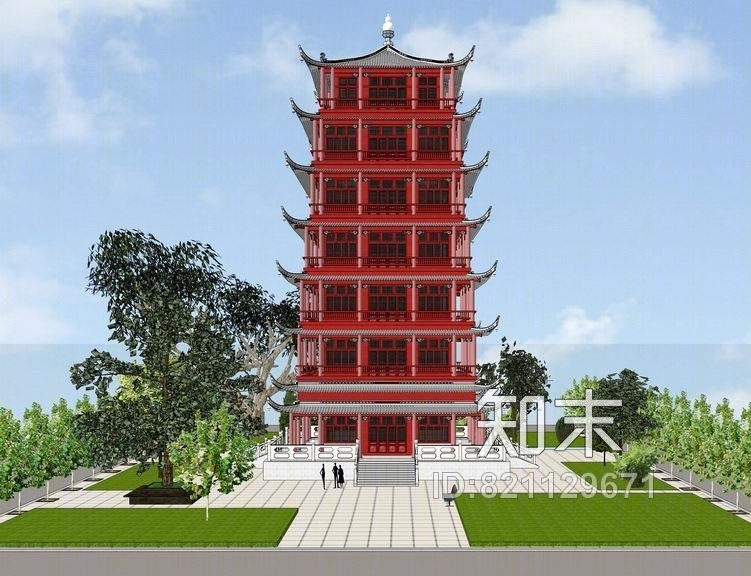 文一仁德楼SU模型下载【ID:821129671】