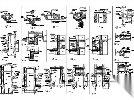 [浙江]住宅地下车库建筑设计施工图（带人防）施工图下载【ID:166058146】