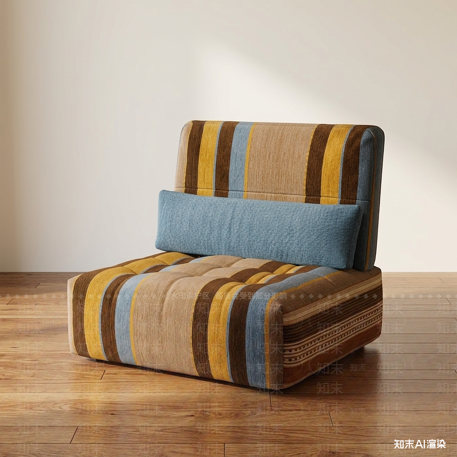 蓝色靠背模块沙发懒人沙发SU模型下载【ID:1227440875】