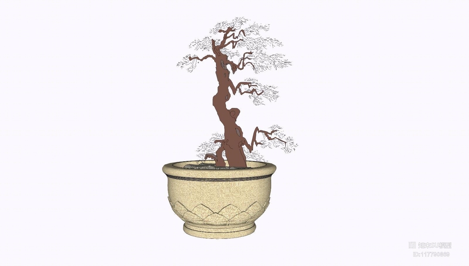 精品免费盆栽SU模型下载【ID:117790869】
