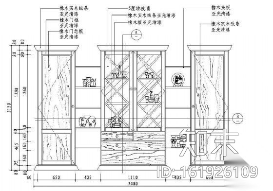 餐厅立面图图块13施工图下载【ID:161926109】