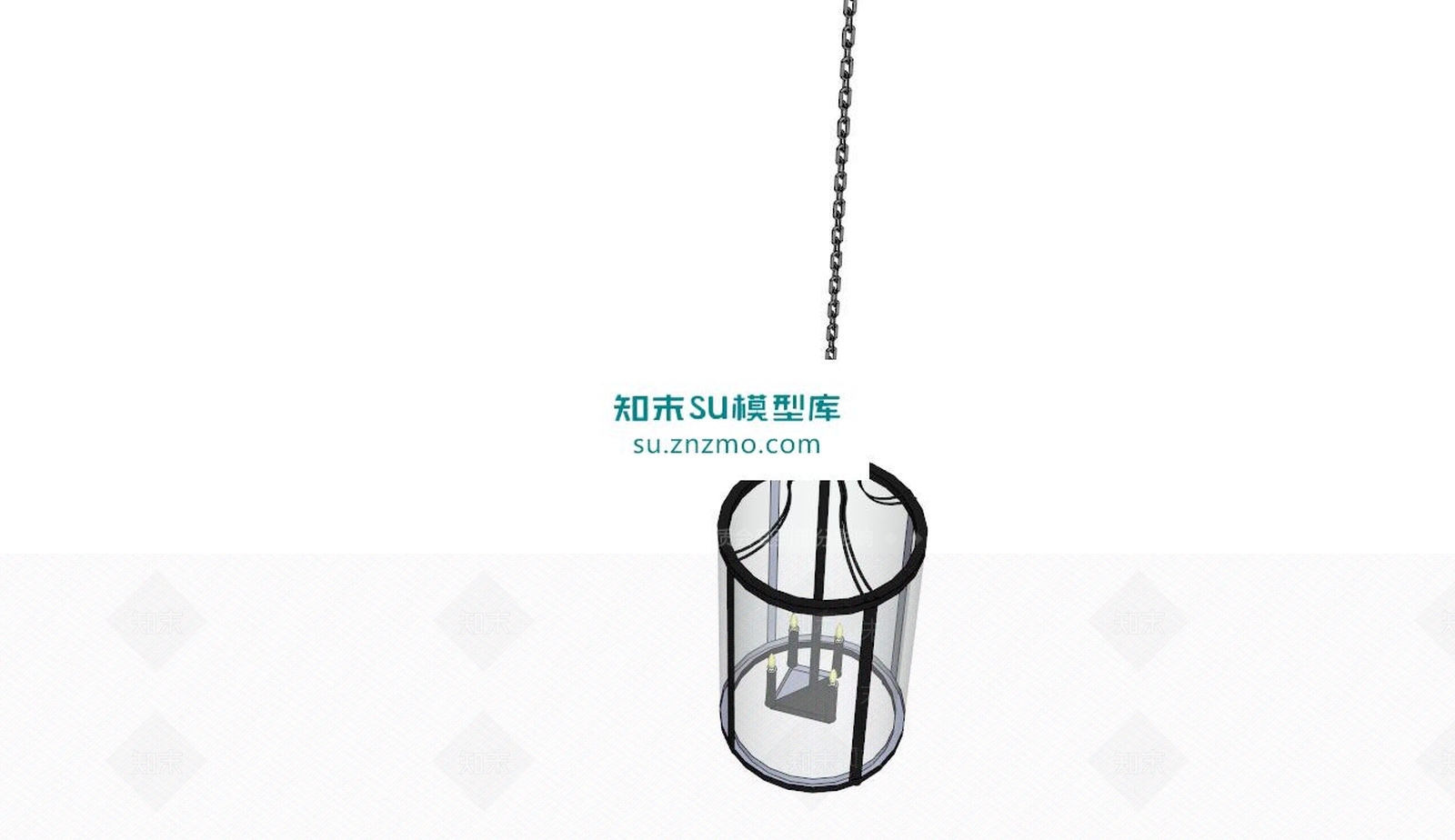 金属铁灯吊灯SU模型下载【ID:170083133】