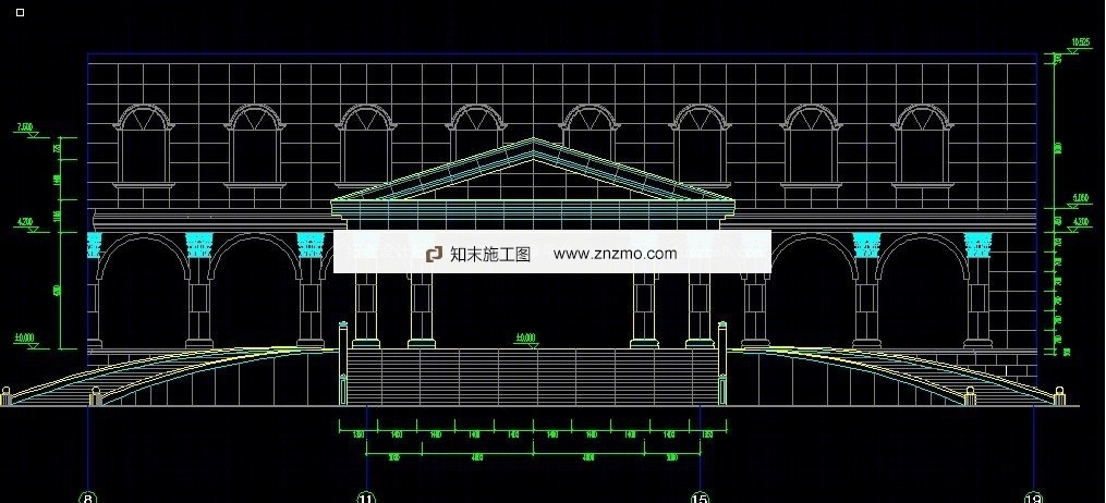 某市地税局附属用房外墙石材干挂幕墙施工图施工图下载【ID:36942967】