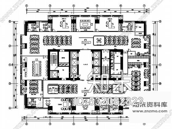 施工图福州500强企业新中式风格开敞办公室施工图含高清效果图施工图下载【ID:532082823】