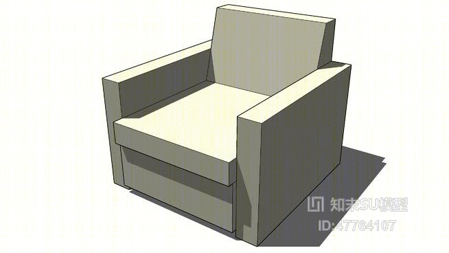 单人沙发SU模型下载【ID:47764107】