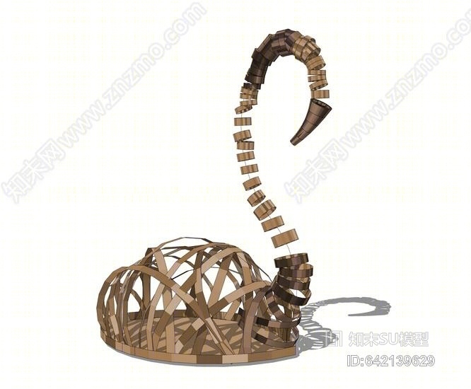 天鹅雕塑SU模型下载【ID:642139629】