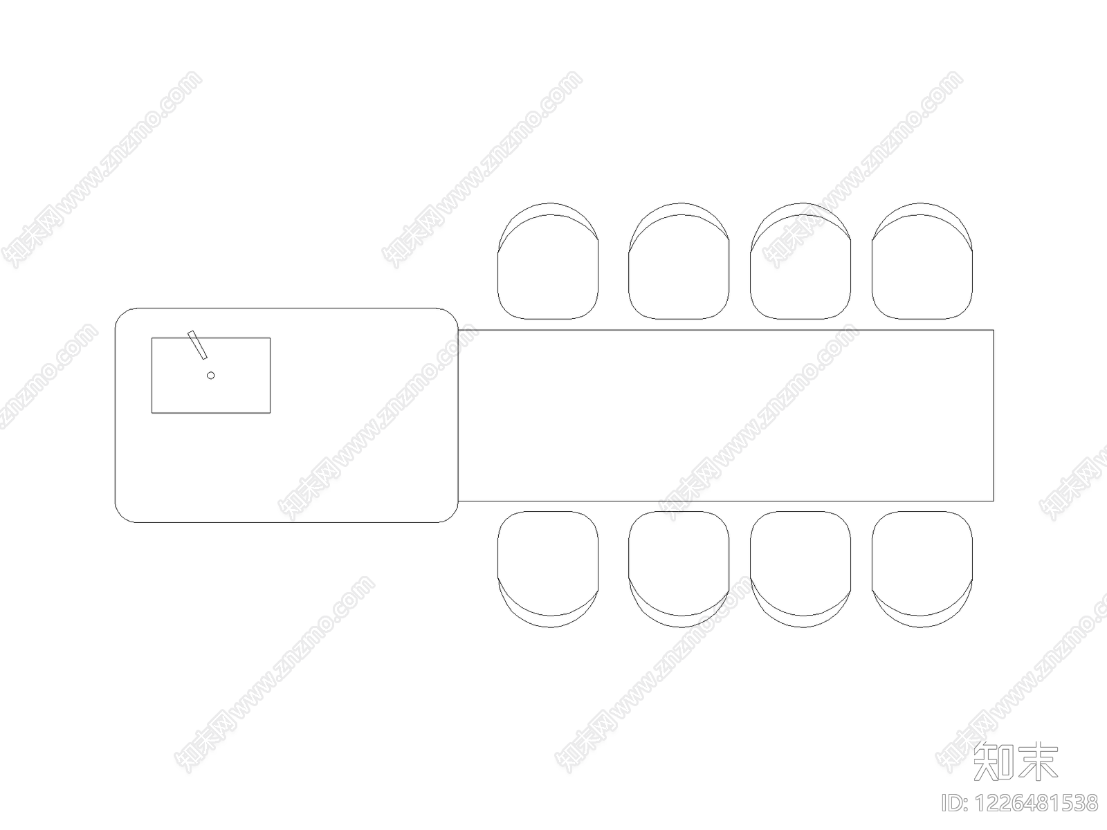 现代桌椅CAD图纸