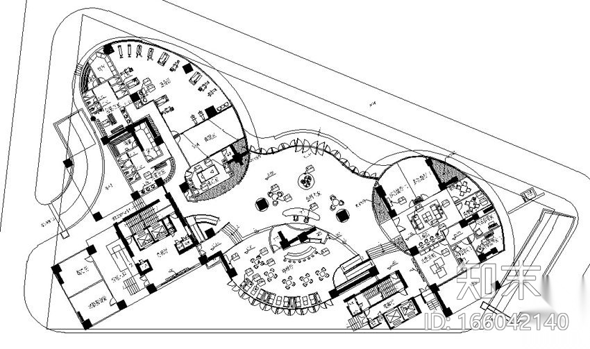 [珠海]1600㎡住客会所施工图cad施工图下载【ID:166042140】