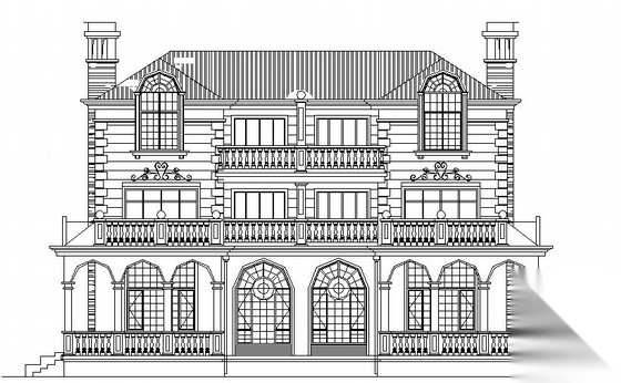 某三层别墅建筑施工图cad施工图下载【ID:149902135】