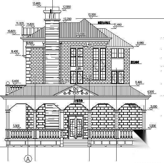 某三层别墅建筑施工图cad施工图下载【ID:149902135】