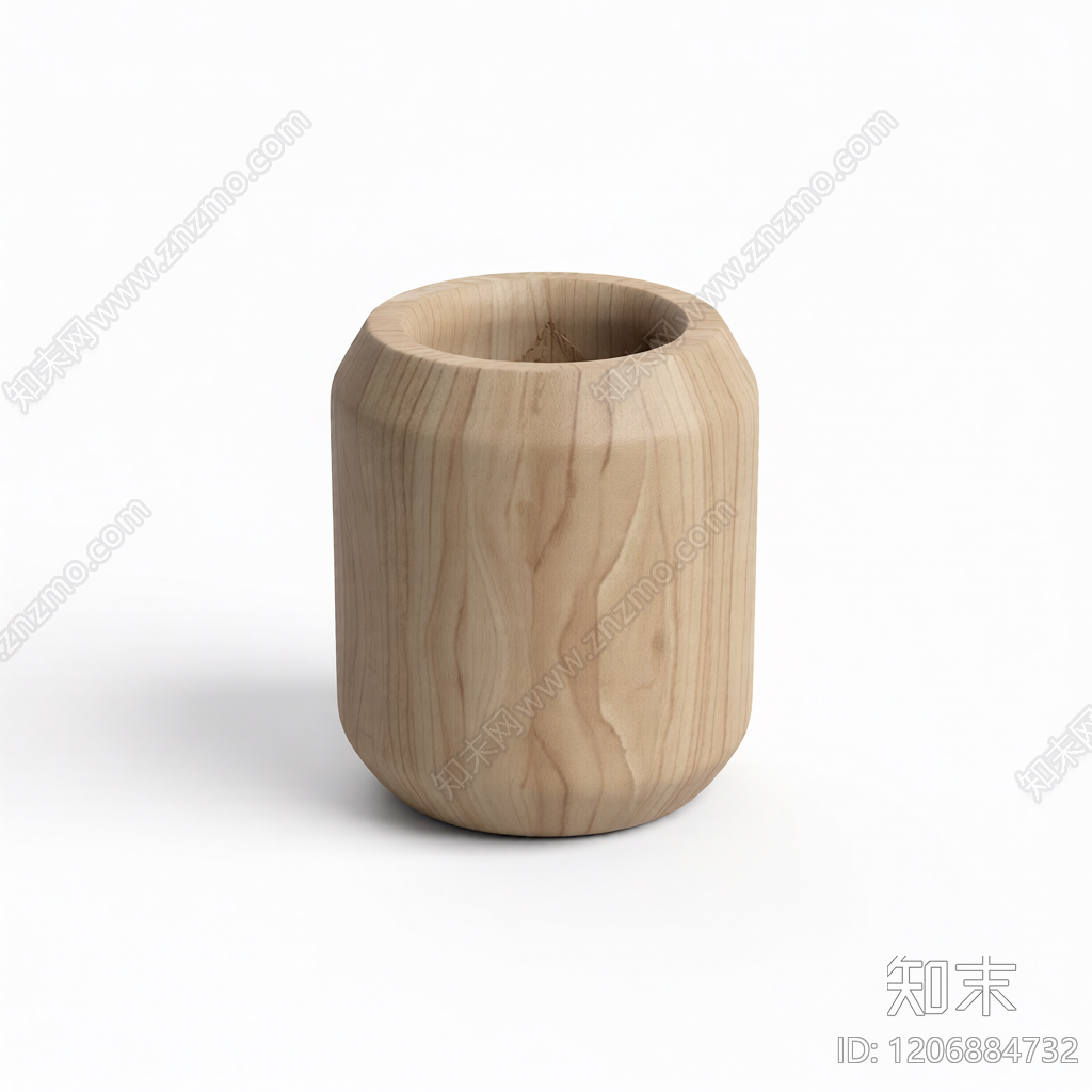 木质圆筒形器皿3D模型下载【ID:1206884732】