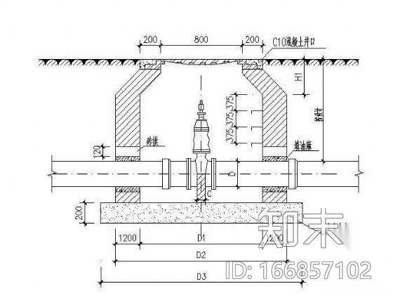 室外给水管网阀门井大样图cad施工图下载【ID:166857102】