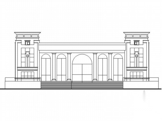 某县四层文化中心建筑方案图cad施工图下载【ID:166212121】