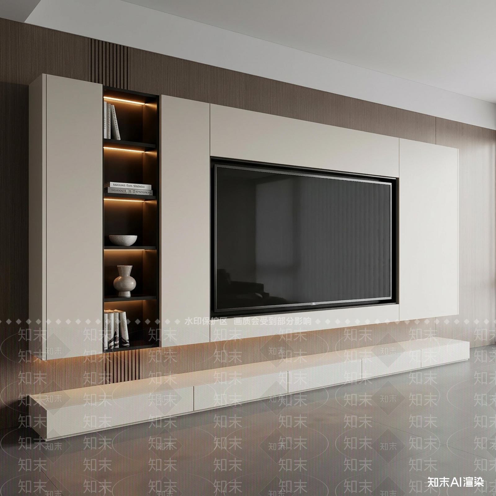 左侧展示柜家居客厅3D模型下载【ID:1227377203】