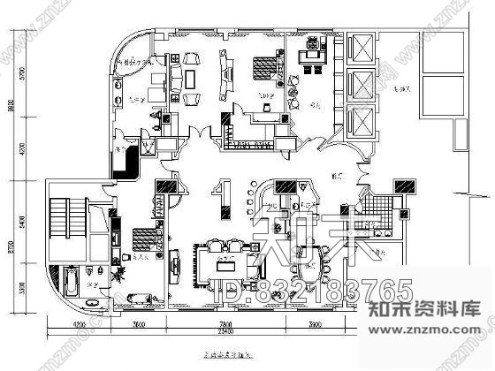 图块/节点总统套房平面设计图cad施工图下载【ID:832183765】