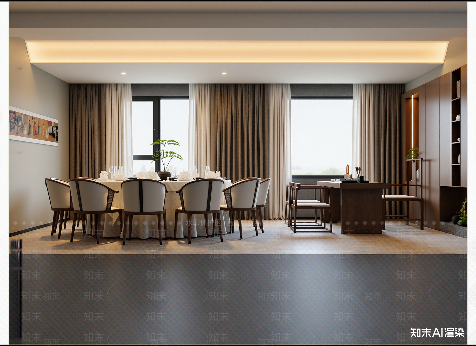 新中式包厢3D模型下载【ID:1214450976】